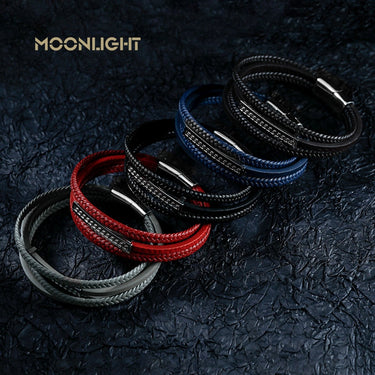 Men's Lucky 'Fu' Layered Leather Bracelet